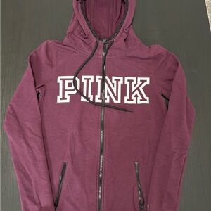 PINK Maroon Zip-Up Hoodie
